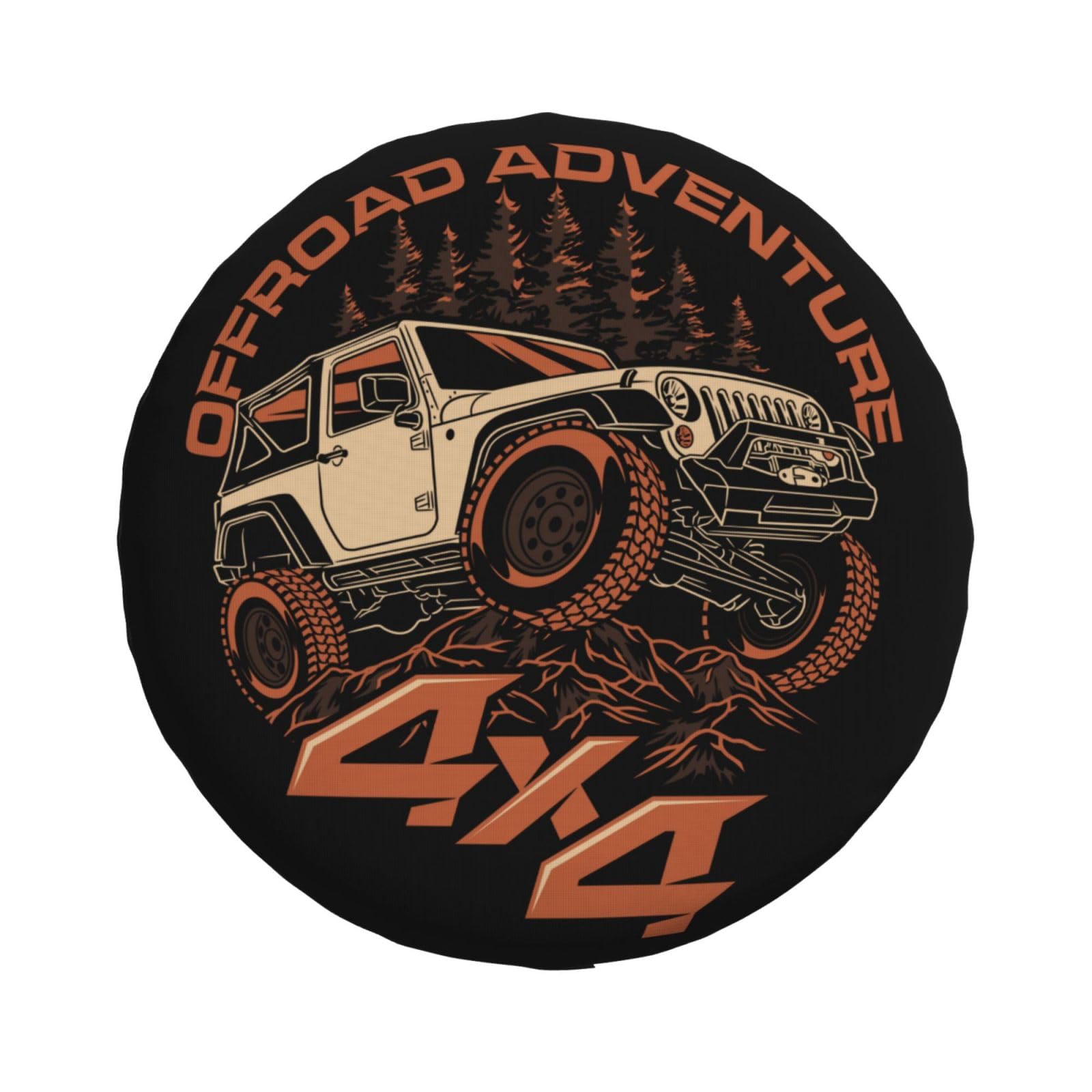 Reserveradabdeckung Adventure Off-Road 4x4 Druck Wasserdicht Staubdicht Radabdeckungen für SUV RV Anhänger Reifentasche 14 Zoll Reserveradabdeckung Adventure Off-Road 4x4 Druck Wasserdicht Staubdicht Radabdeckungen für SUV RV Anhänger Reifentasche 14 Zoll von NIBABAEU