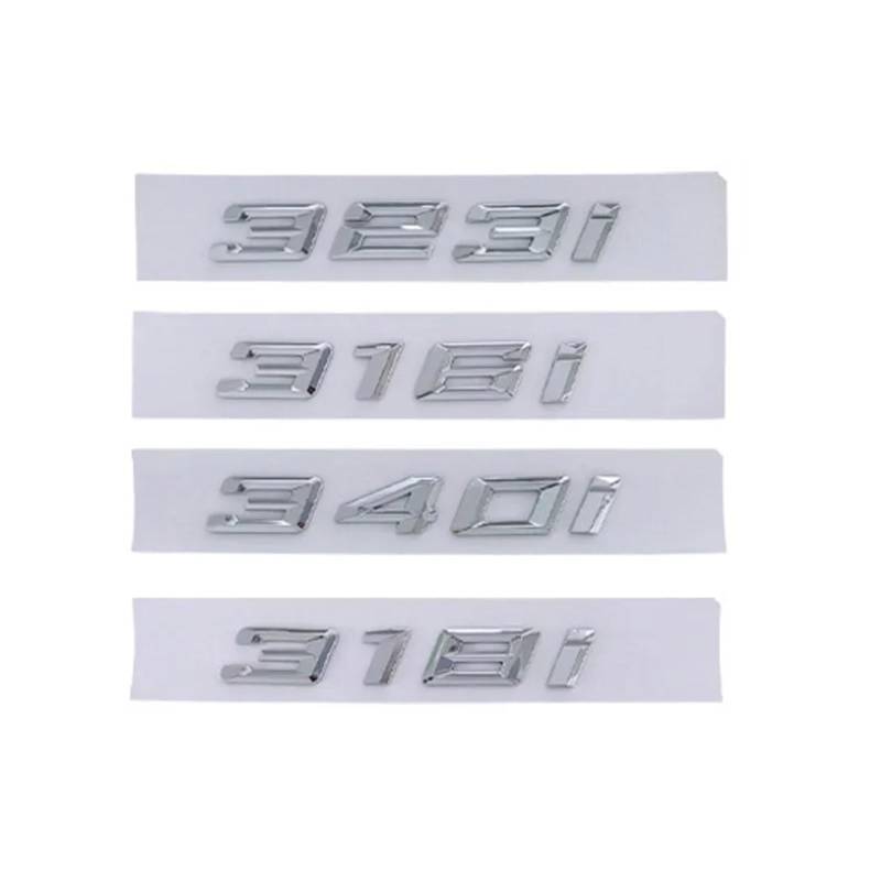 NIBOTT 3D ABS Buchstaben Auto Hinten Stamm Abzeichen Emblem 316i 318i 320i 325i 328i 330i 335i 340i Logo Fit for BMW F30 F31 G20 G21 G28 Zubehör (Color : Chrome Silver, Size : 340 d) von NIBOTT