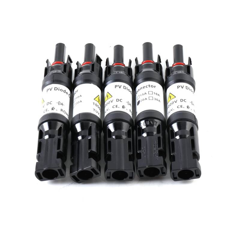 NICCOO 5 Stück M-C-4 Stecker Eingebaute Diode, 1000V 20A Solar-PV-Sicherungsstecker Solar-PV-Sicherungshalter, Männlich/Weiblich Photovoltaik-Steckverbinder, IP67 wasserdichte von NICCOO