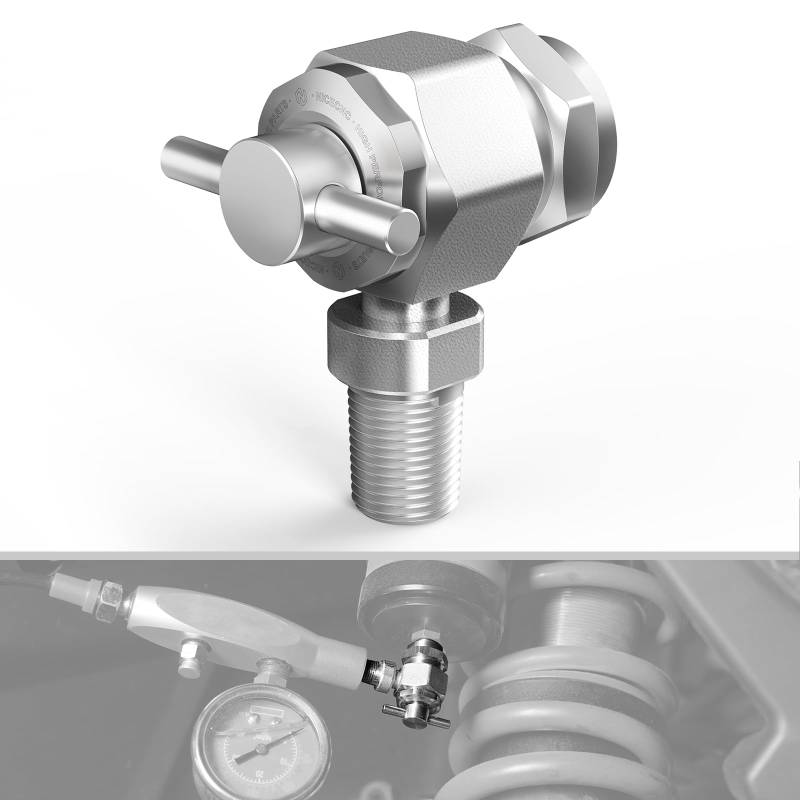 NICECNC 1/8 Zoll NPT männlicher Stickstofffüllwerkzeug, Válvula, Compatible with ATV, UTV, Auto- oder Motorrad-Stoßdämpfern und Streben mit Schrader (Reifenvorbau) Füllung Válvula von NICECNC