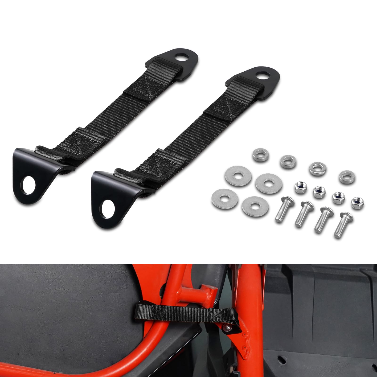 NICECNC 2 x Türbegrenzungsgurte, Compatible with Can Am Maverick X3 2017 2018 2019 2020 2021 2022, schwarz von NICECNC