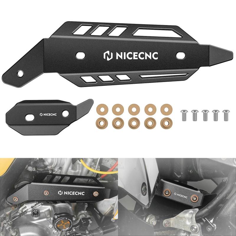 NICECNC Black Mid Pipe Heat Shield Compatible with Yamaha Raptor 700 2015-2024, Raptor 700R 2015-2024, Raptor 700R SE 2015-2024 von NICECNC