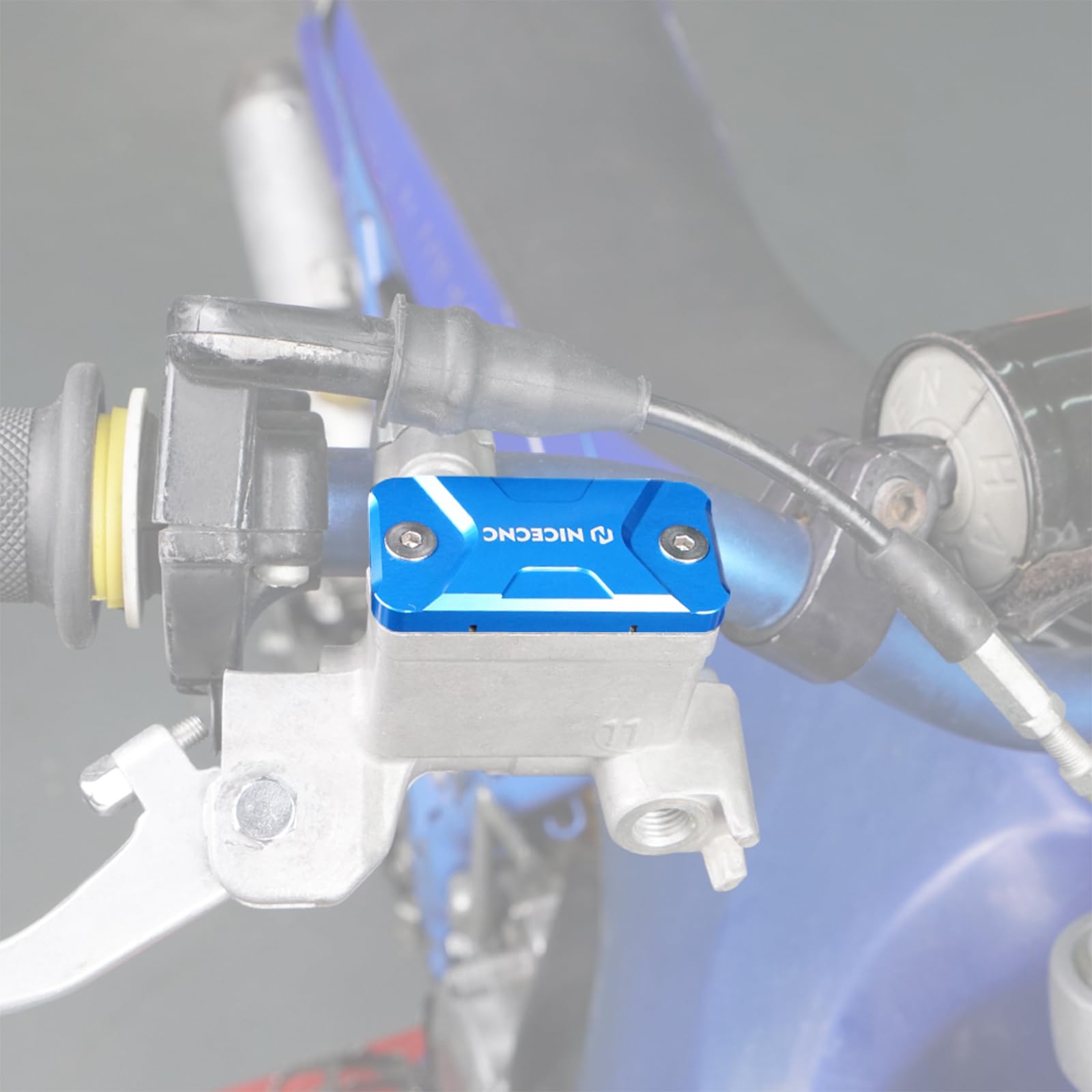 NICECNC Blaue Bremsflüssigkeitsbehälter-Pumpenkappe, kompatibel mit Yamaha YZ85 YZ85LW YZ65 YZ125 YZ250 YZ250F YZ426F YZ450F WR426F WR450F WR250F, siehe Passform von NICECNC