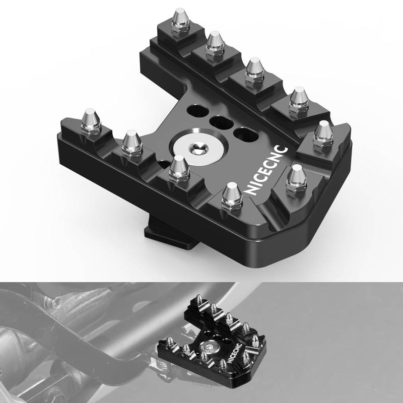 NICECNC Brake Lever Pedal Extender Compatible with Yamaha Tenere 700 /XTZ700 2019-2023 (Black) von NICECNC