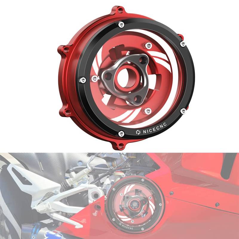 NICECNC Clear Clutch Cover Spring Retainer-Druckplatte Compatible with Ducati 955 Panigale V2 2020-24.959 Panigale 2016-19.1199 Panigale/R/S, 1299 Panigale/s, Siehe Fitment von NICECNC