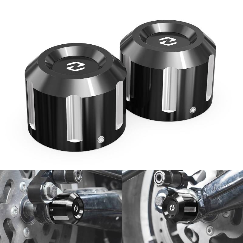 NICECNC Hinterachsmutterabdeckung Hinterachse Dekorative Abdeckung Compatible with Harley Road King Classic FLHRC 2017-2020, Road King Police FLHP 2017-2020, Ersatz für 8020, Siehe Passform, Schwarz von NICECNC