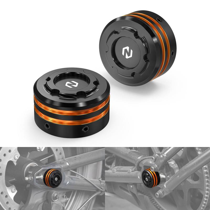 NICECNC Hinterachsmutterabdeckungen Compatible with Harley Sportster S RH1250S 2021–2024, Pan America 1250 RA1250 2021–2023, Ersatz für 14611882, Siehe Zubehör, Orange von NICECNC