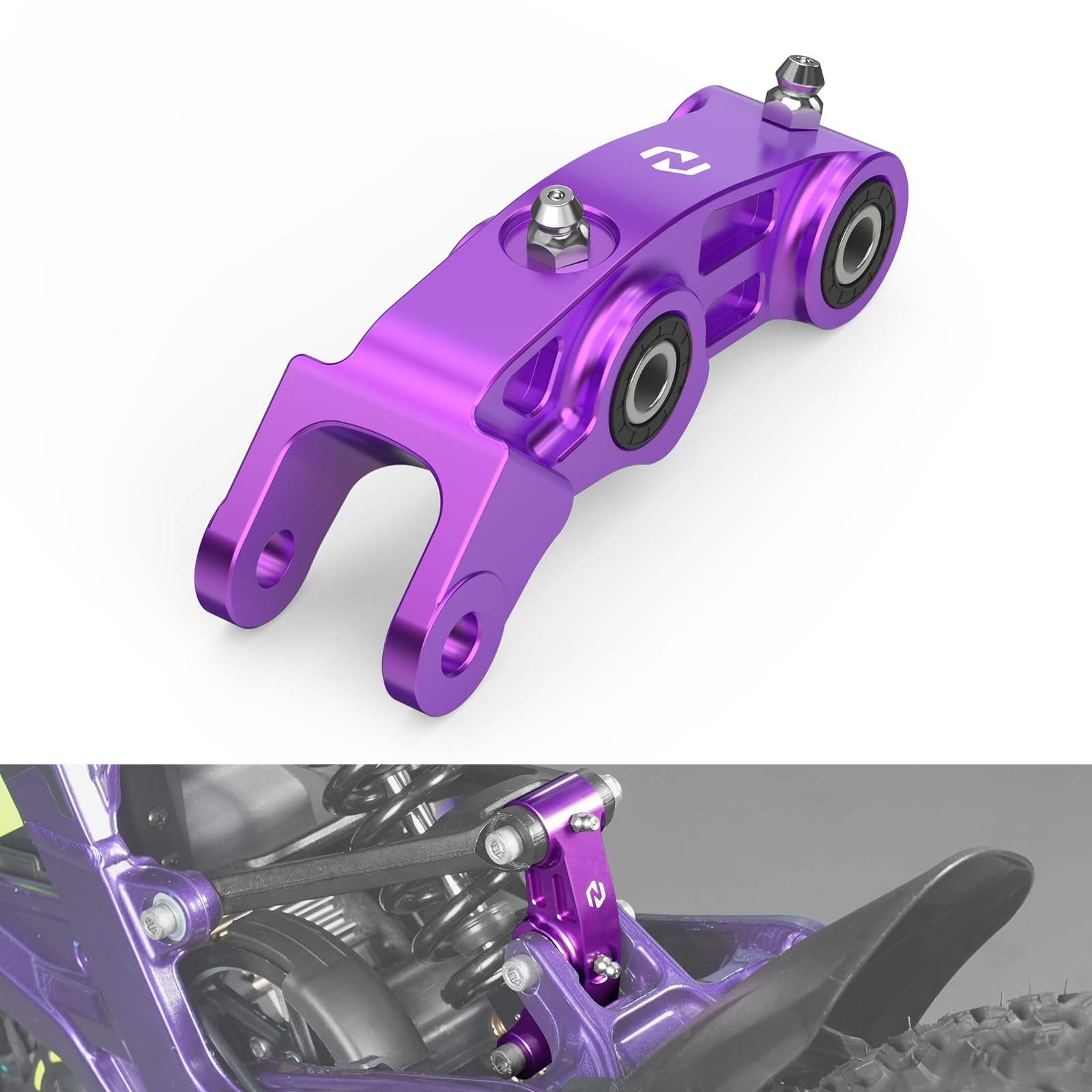 NICECNC Hintere Stoßdämpfer Progressives Federglied Lila Hinterradaufhängung Gestänge Kompatibel mit Surron Light Bee X/S/L1E, kompatibel mit Segway X160/X260, siehe Passform NICECNC Hintere Stoßdämpfer Progressives Federglied Lila Hinterradaufhängung Gestänge Kompatibel mit Surron Light Bee X/S/L1E, kompatibel mit Segway X160/X260, siehe Passform von NICECNC