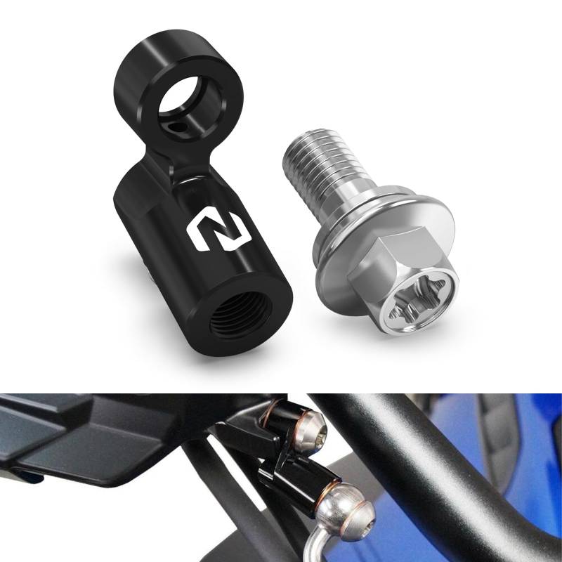 NICECNC Hydraulische Bremsschlauchverlängerung Adapter Extender Compatible with R1300GS, R1250GS Adventure, R1200GS, R1200RT, F850GS Adventure, F900XR, S1000XR, Bremsleitung, Siehe Einbau, Schwarz von NICECNC