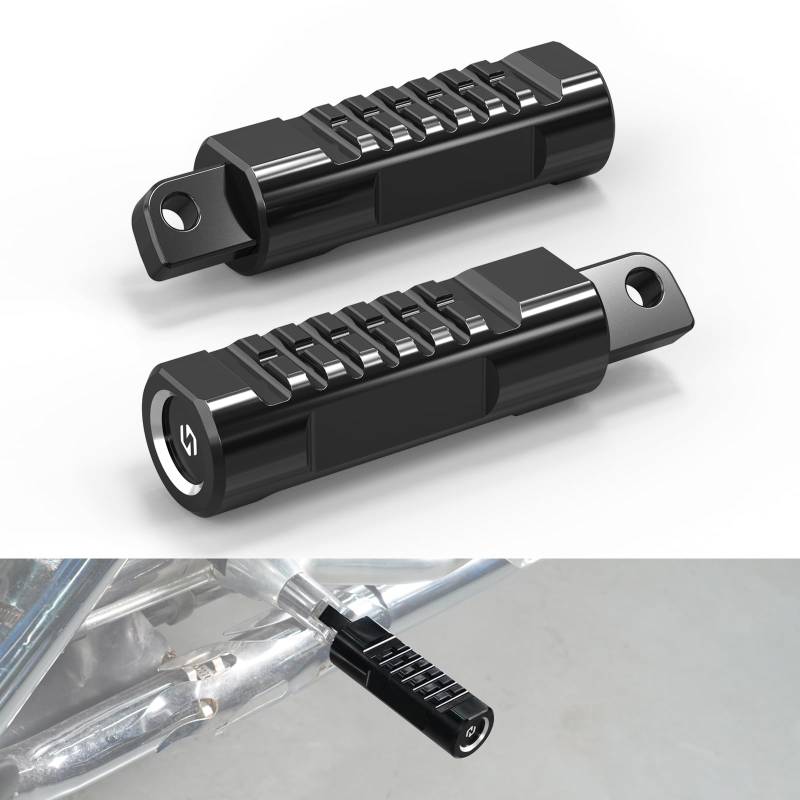 NICECNC Motorrad Fußrasten Rider Fußrasten Compatible with Harley Davidson Sportster 1200 Super Low XL1200T 2014-2019, Iron 883 XL883N 2009-2021, Schwarz, Siehe Passform von NICECNC