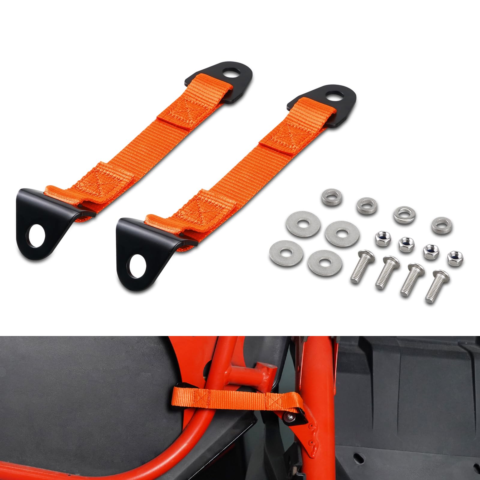 NICECNC Orange Maverick X3 Schwingtürbegrenzer, 2 Stück, kompatibel mit Can Am Maverick X3 2017–2022, Polyester und 45 Stahl, Pulverbeschichtung, Türbegrenzungsriemen NICECNC Orange Maverick X3 Schwingtürbegrenzer, 2 Stück, kompatibel mit Can Am Maverick X3 2017–2022, Polyester und 45 Stahl, Pulverbeschichtung, Türbegrenzungsriemen von NICECNC