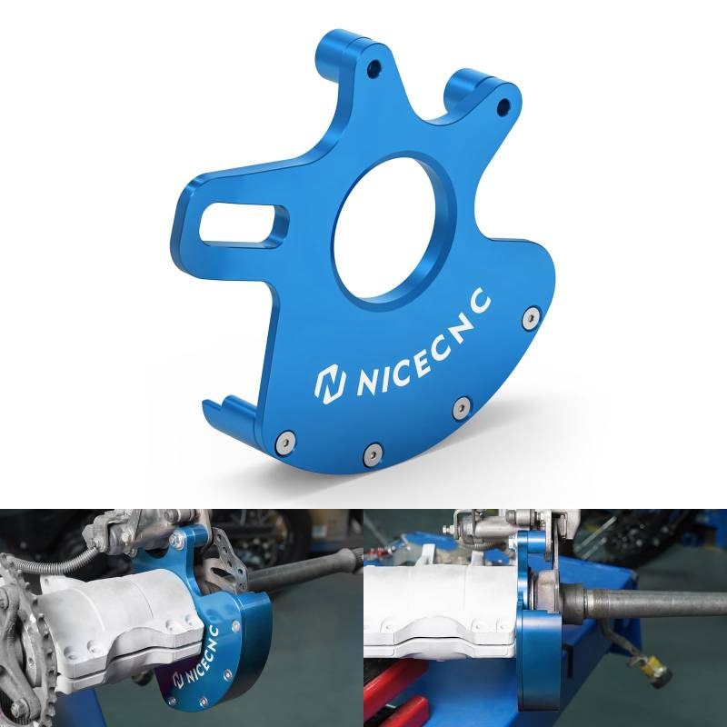 NICECNC Rear Disc Rotor Protector Guard Aluminum Compatible with Yamaha Raptor 700 2006 2007 2008 2009 2010-2012, 700R 2006-2010 2011 2012 Blau von NICECNC