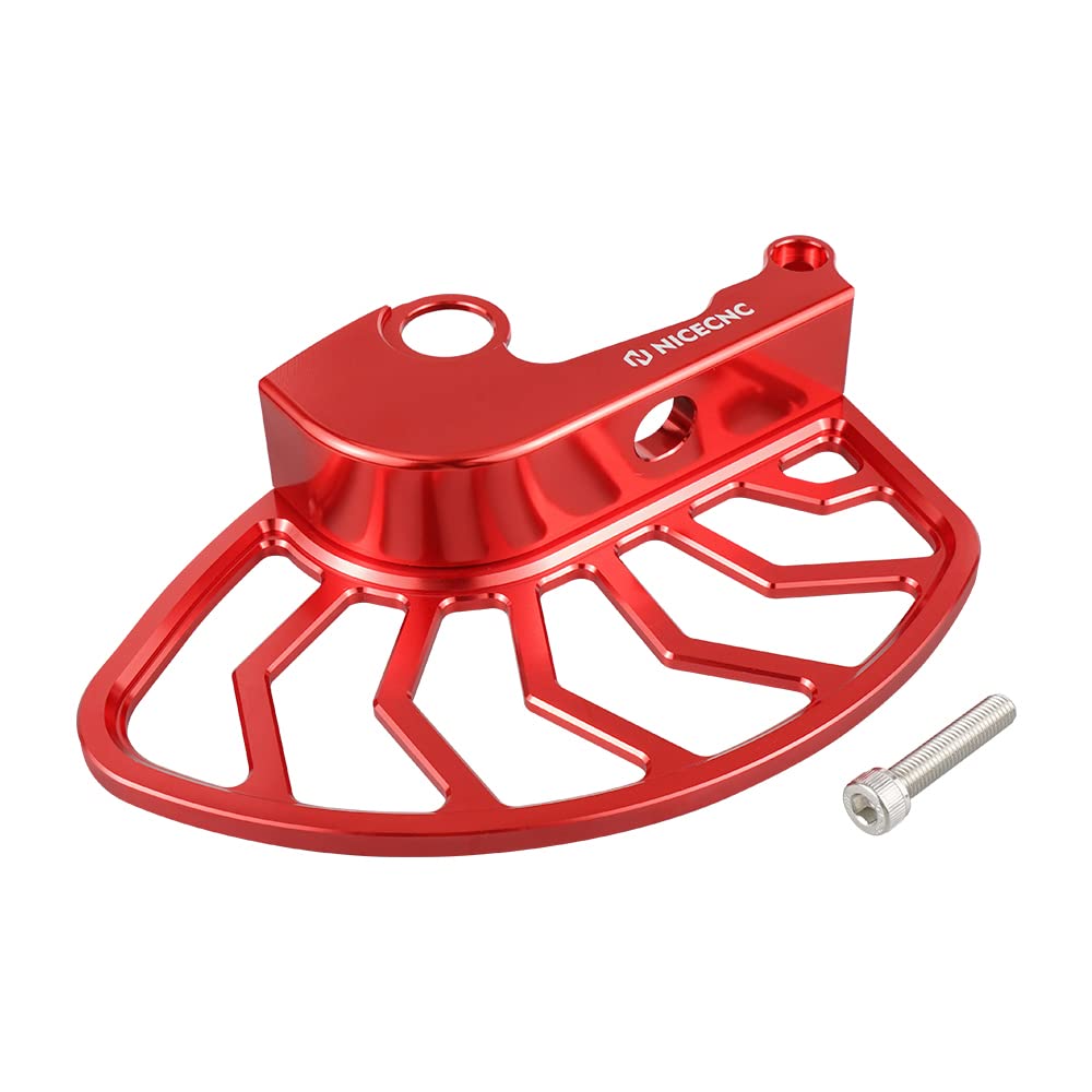 NICECNC Rot Bremsscheibenschutz vorne Compatible with Beta with KYB Forks, RR 2T 125/200/250/300 RACING 2020 2022,RR 4T 350/390/430/480 RACING 2020 2022,RR 2T 125-300 RACE,RR 4T 350-480 RACE 2021 von NICECNC