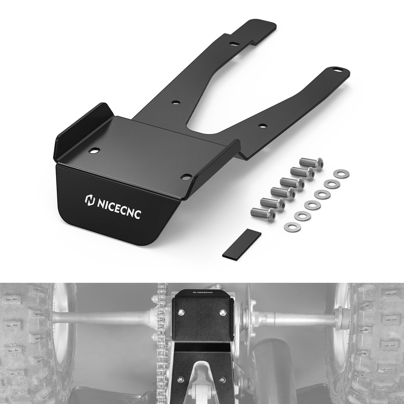 NICECNC Schwenkarm-Unterfahrplatte aus Aluminiumlegierung, kompatibel mit Honda TRX450R 2010 2011 2012 2013 2014, TRX450ER Elektrostart 2006–2009 2011 2012 2013 2014, schwarz, Ersatz für 50355-HP1 NICECNC Schwenkarm-Unterfahrplatte aus Aluminiumlegierung, kompatibel mit Honda TRX450R 2010 2011 2012 2013 2014, TRX450ER Elektrostart 2006–2009 2011 2012 2013 2014, schwarz, Ersatz für 50355-HP1 von NICECNC