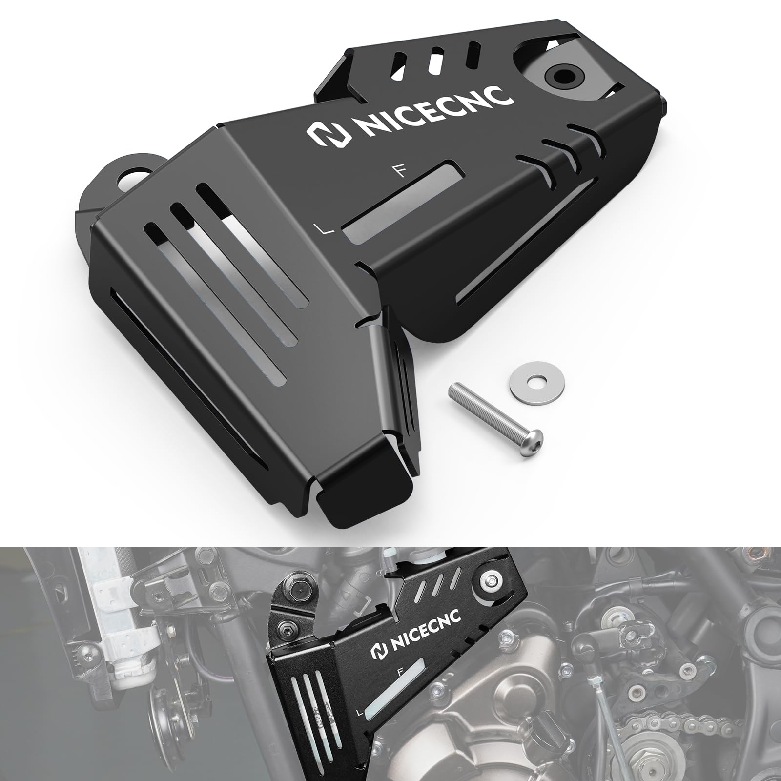NICECNC Sekundärer Wassertankschutz Kompatibel mit Yamaha Tenere 700 /XTZ700 2019-2024, Tenere 700 Rally Edition 2020-2024, T6 6061 Aluminium, Hilfswassertank-Schutzplatte, CNC Schwarz NICECNC Sekundärer Wassertankschutz Kompatibel mit Yamaha Tenere 700 /XTZ700 2019-2024, Tenere 700 Rally Edition 2020-2024, T6 6061 Aluminium, Hilfswassertank-Schutzplatte, CNC Schwarz von NICECNC