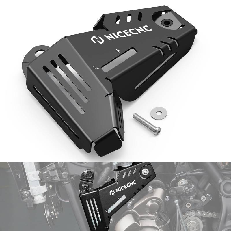 NICECNC Sekundärer Wassertankschutz Kompatibel mit Yamaha Tenere 700 /XTZ700 2019-2024, Tenere 700 Rally Edition 2020-2024, T6 6061 Aluminium, Hilfswassertank-Schutzplatte, CNC Schwarz von NICECNC