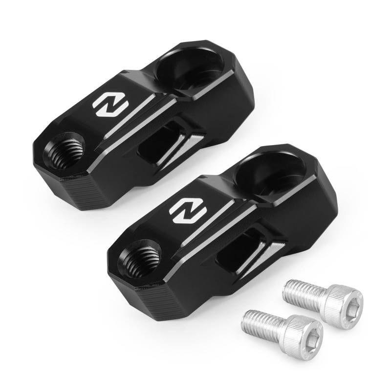 NICECNC Spiegel Extender Riser Kompatibel mit BMW R1250GS 2019-2023, R1200GS 2013-2018, Schwarz, siehe Passform von NICECNC