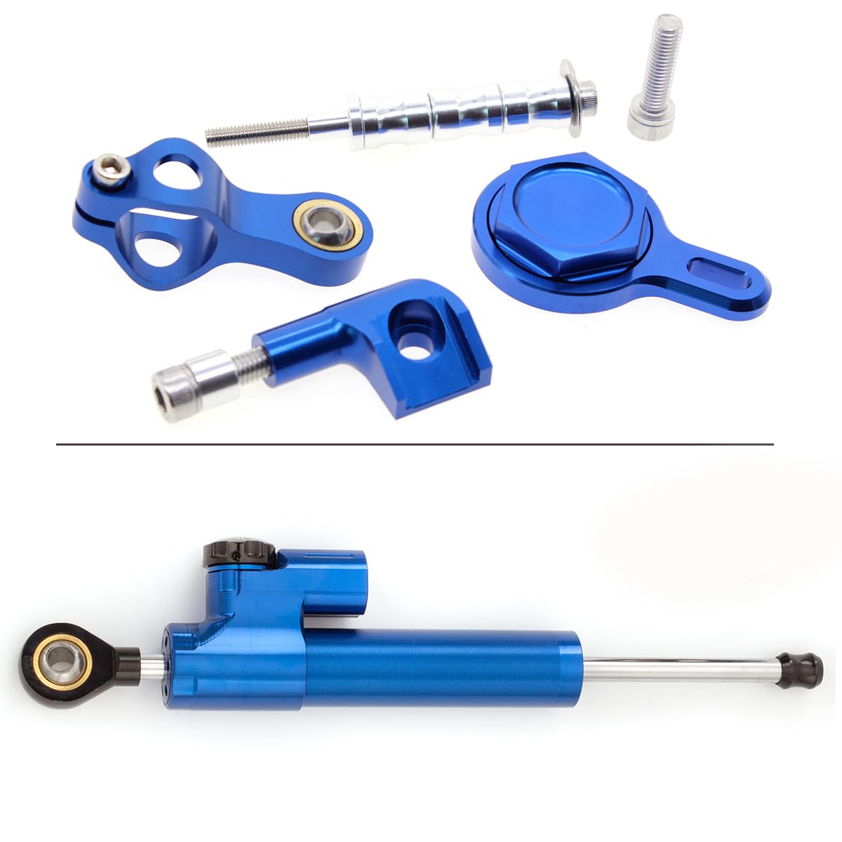Passend für YZF R1 1998 1999 2000 2001 CNC Motorrad Lenkungsdämpfer Stabilisator Puffer Control Bar mit Montagehalterung Support Kit Komplettes Set von NICEDOLL
