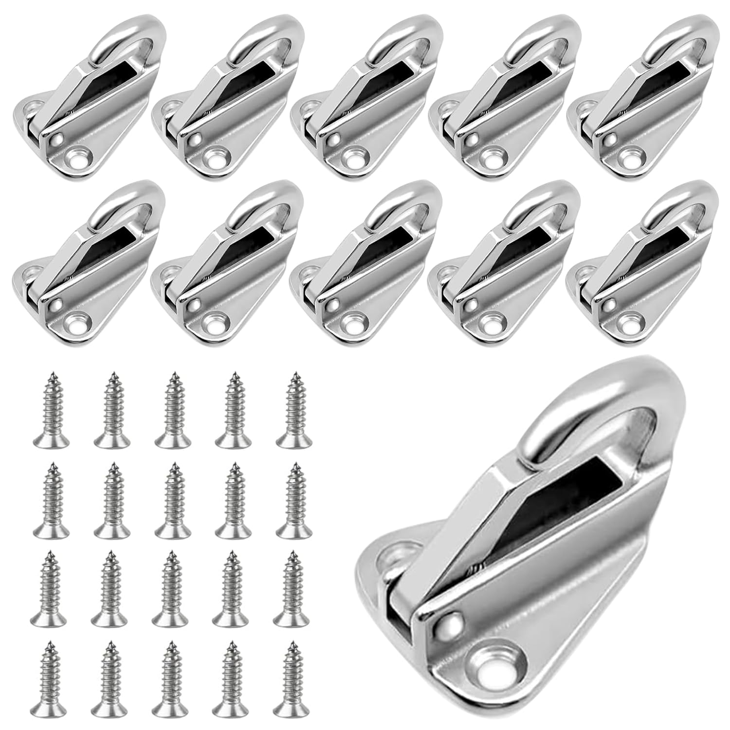 NICEWAT 10PCS Planenbefestigung AnhäNger, ZweiLoch Planenhaken Edelstahl Planenhaken mit 20 Schrauben, Metall Anhänger Netzhaken für Anhängernetzen, Ladungssicherungsnetz, Planen NICEWAT 10PCS Planenbefestigung AnhäNger, ZweiLoch Planenhaken Edelstahl Planenhaken mit 20 Schrauben, Metall Anhänger Netzhaken für Anhängernetzen, Ladungssicherungsnetz, Planen von NICEWAT