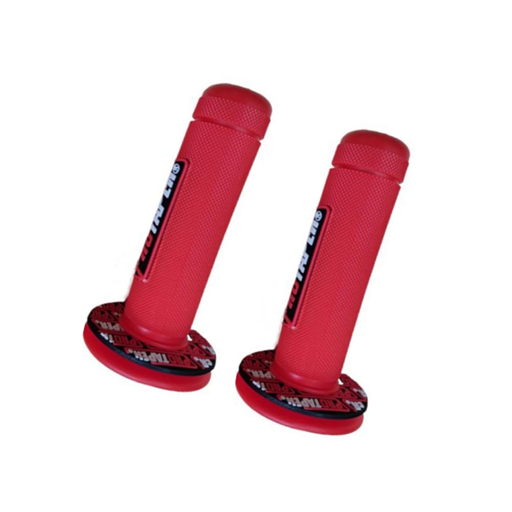 NICOLIE Motorradgriffe Motocross Grip Lenker Dirt Pit Bike 7/8" Lenker Gummigriffe - Rot - 22mm von NICOLIE