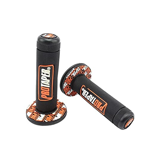 NICOLIE Motorradgriffe Motocross Grip Lenker Dirt Pit Bike 7/8" Lenker Gummigriffe - Schwarz-Orange - 22mm von NICOLIE