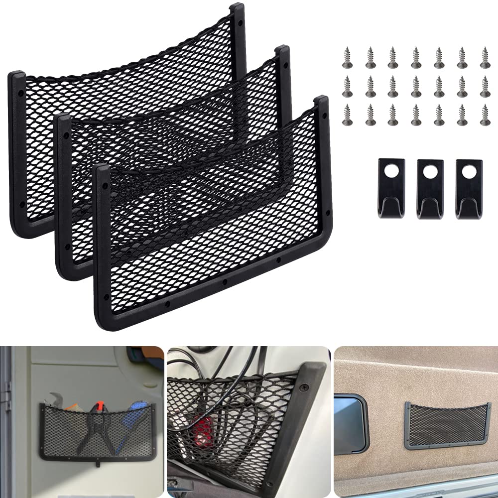 3 Stück Gepäcknetz 42 * 21CM Mit Haken Aufbewahrungsnetz Auto Car Trunk Storage Net mit Schraube Auto Ablagenetz für Wohnwagen, LKW, Transporter Lieferwagen 3 Stück Gepäcknetz 42 * 21CM Mit Haken Aufbewahrungsnetz Auto Car Trunk Storage Net mit Schraube Auto Ablagenetz für Wohnwagen, LKW, Transporter Lieferwagen von NIERBO