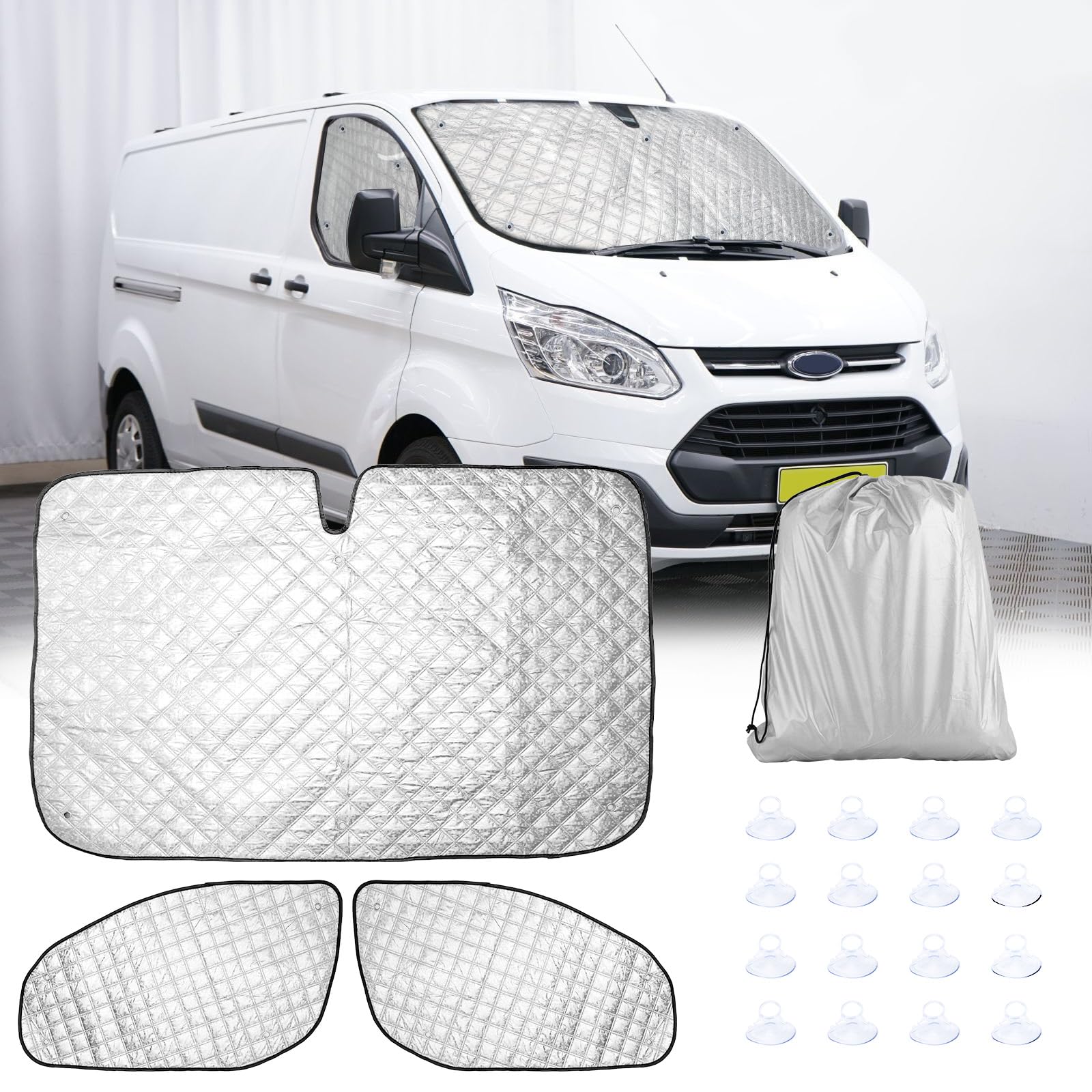 NIGOOLATA Thermomatte für F ord Transit Custom, Sonnenschutz Frontscheibe Matte Auto Frontscheibenabdeckung, Interne Sonnenblende für Wärmeisolierung und Privatsphäre, 98% Verdunkelung NIGOOLATA Thermomatte für F ord Transit Custom, Sonnenschutz Frontscheibe Matte Auto Frontscheibenabdeckung, Interne Sonnenblende für Wärmeisolierung und Privatsphäre, 98% Verdunkelung von NIGOOLATA