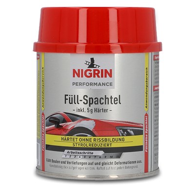 Nigrin 250 g PERFORMANCE Füllspachtel 245 g + 5 g Härter [Hersteller-Nr. 72110] von NIGRIN