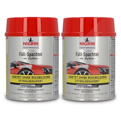 Nigrin 2x 1 kg Füllspachtel 980g + 20g Härter [Hersteller-Nr. 72111] von NIGRIN