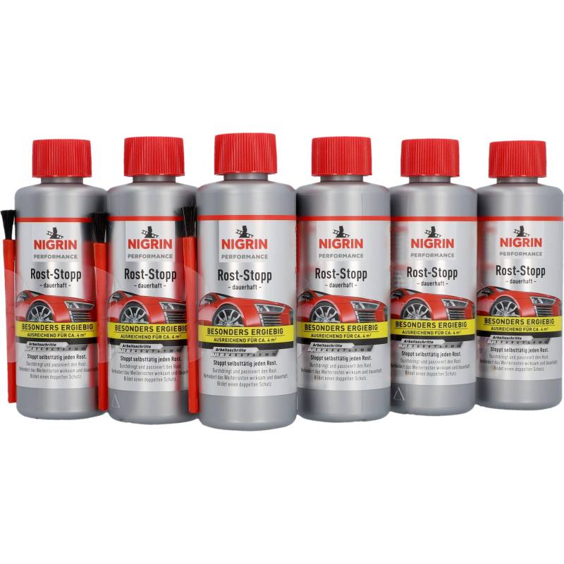 NIGRIN Rost-Stopp, Korrosionsschutz auf Tanin-Basis, langanhaltender Rostschutz,6 x 200 ml von NIGRIN