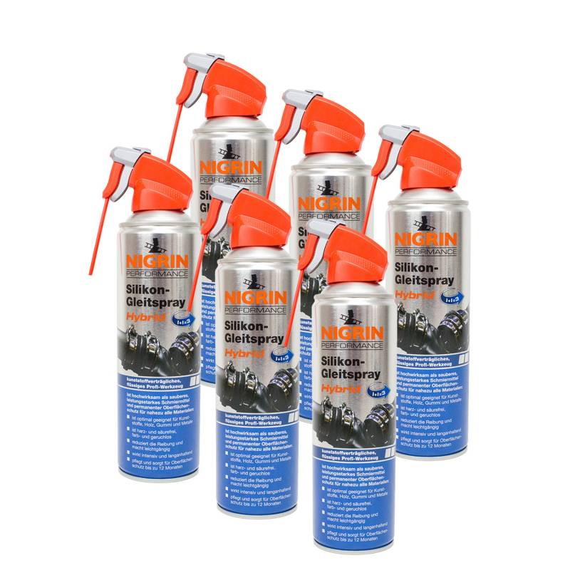 NIGRIN 6X 72241 Performance Silikon- Gleitspray 500 ml von NIGRIN