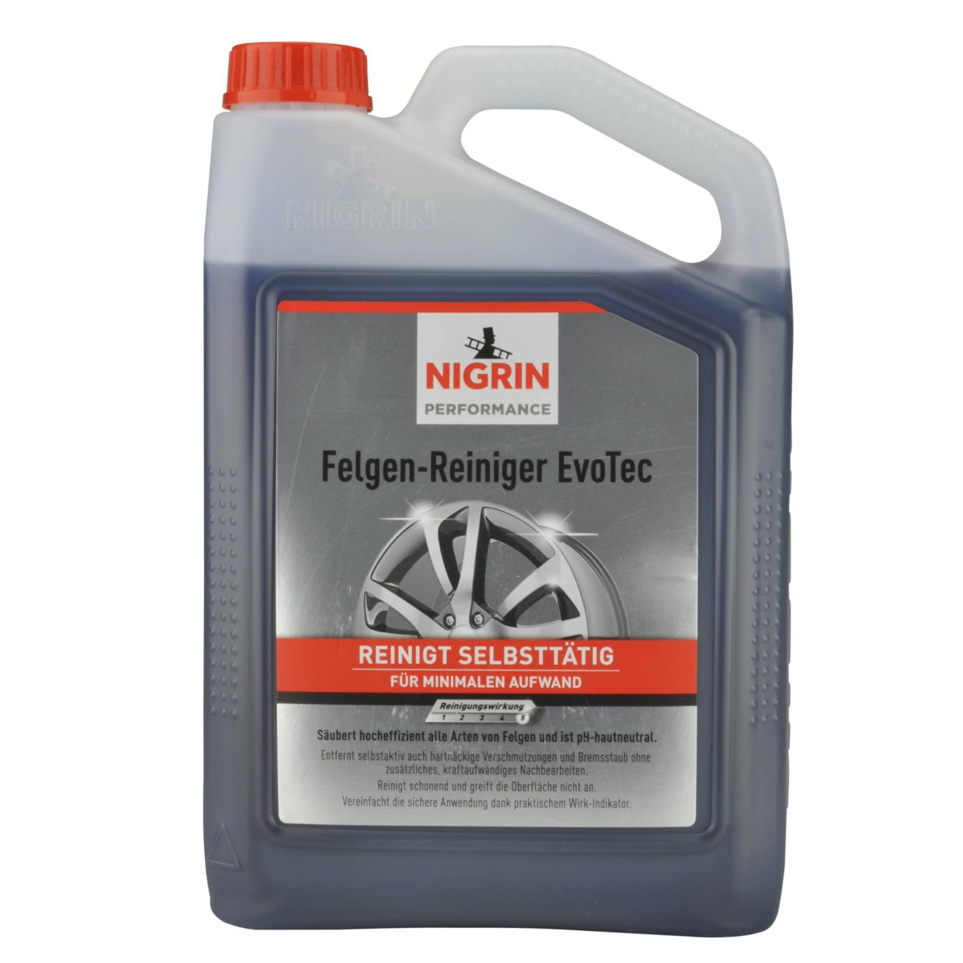 NIGRIN EvoTec Felgenreiniger, 3 Liter, selbstaktiver Reiniger für alle Felgen, säurefrei, mit Wirk-Indikator von NIGRIN