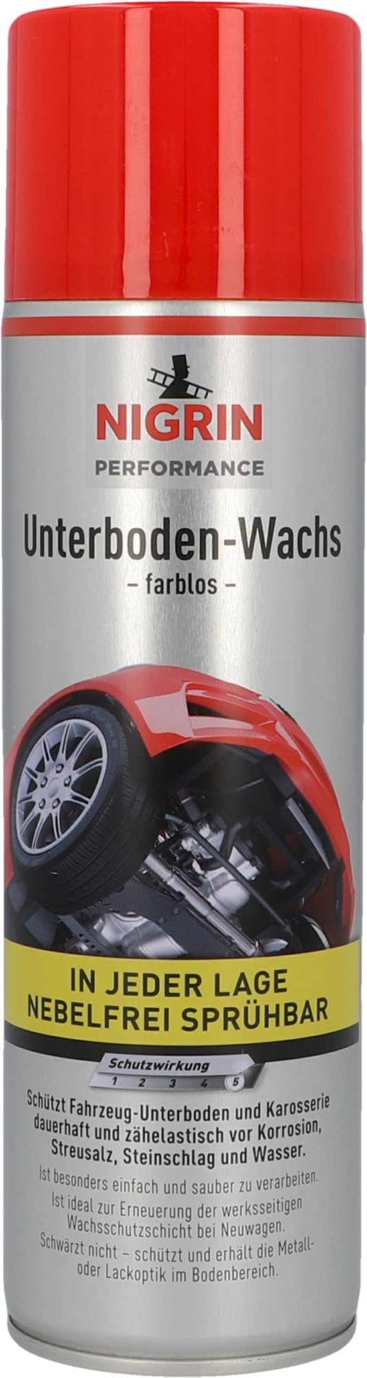 NIGRIN Performance Unterboden Wachs, Schutz von Fahrzeug-Unterböden und Karosserien, erhält Metall- oder Lackoptik im Bodenbereich, einfach und sauber verarbeitbar, 500 ml von NIGRIN