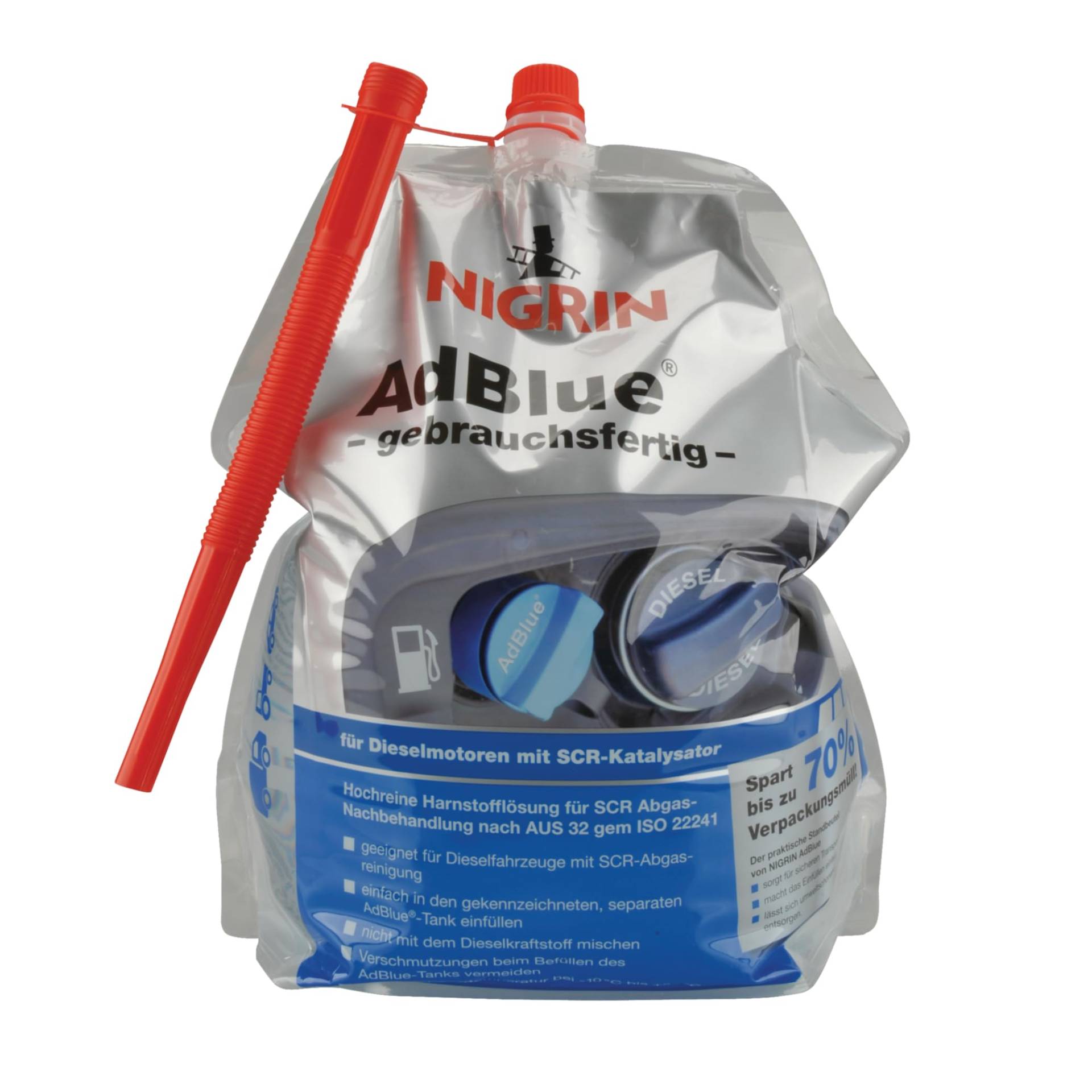 NIGRIN AdBlue hochreine Harnstoff Lösung, gebrauchsfertig mit Einfüllhilfe Ausgießer, für Diesel Fahrzeuge, mit SCR Technologie, 5 l, Weiß NIGRIN AdBlue hochreine Harnstoff Lösung, gebrauchsfertig mit Einfüllhilfe Ausgießer, für Diesel Fahrzeuge, mit SCR Technologie, 5 l, Weiß von NIGRIN