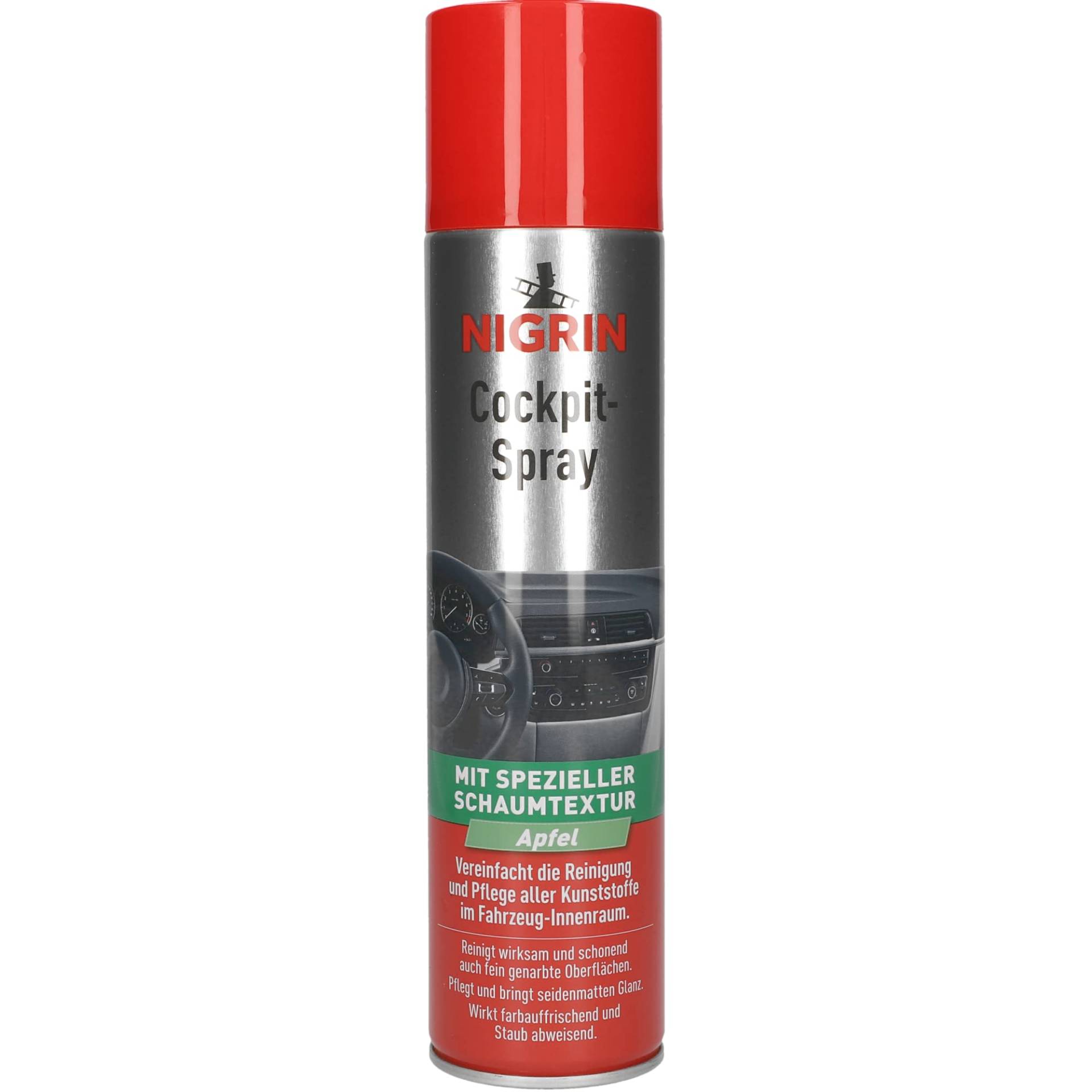 NIGRIN Cockpit-Spray Apfel, reinigt wirksam und schonend auch feingenarbte Oberflächen, 400 ml NIGRIN Cockpit-Spray Apfel, reinigt wirksam und schonend auch feingenarbte Oberflächen, 400 ml von NIGRIN