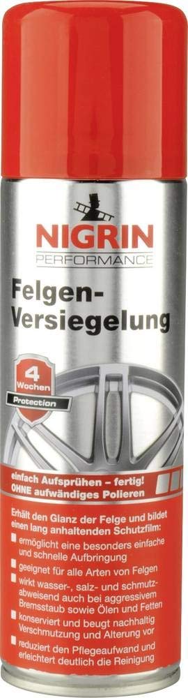 NIGRIN Felgen-Versiegelung Aerosol, Schutz vor Bremsstaub, Schmutz, Wasser und Salz, Langzeitkonservierung bis 4 Wochen, 300 ml NIGRIN Felgen-Versiegelung Aerosol, Schutz vor Bremsstaub, Schmutz, Wasser und Salz, Langzeitkonservierung bis 4 Wochen, 300 ml von NIGRIN