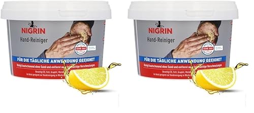 NIGRIN Handwaschpaste 500ml, reinigt hautschonend, entfernt hartnäckige Verschmutzungen, 1 Stück (Packung mit 2) von NIGRIN