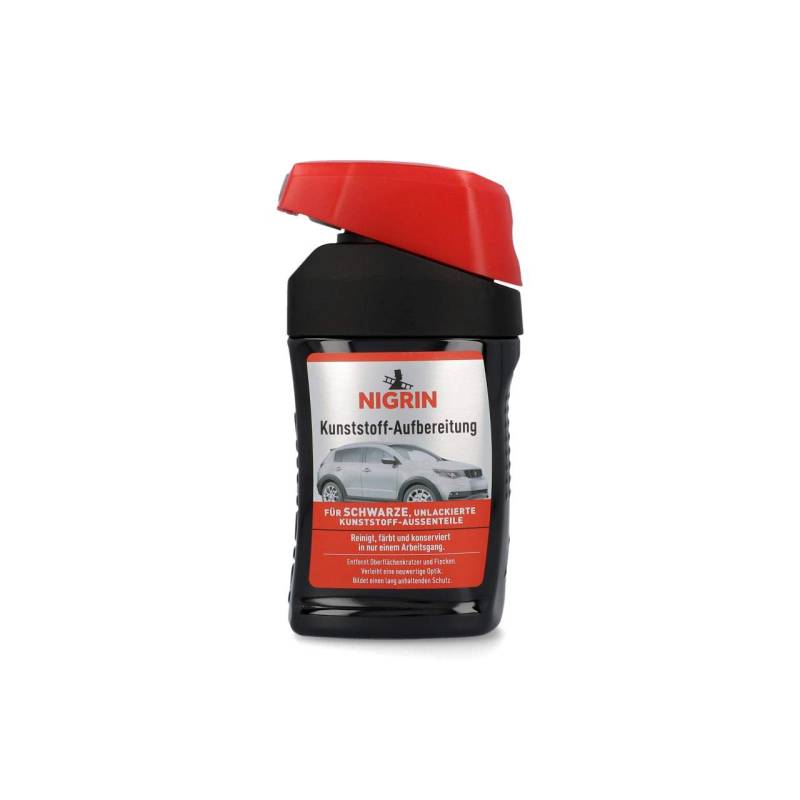 NIGRIN Kunststoff-Aufbereitung Color, für unlackierte Kunststoff-Außenteile, schwarz, 300 ml von NIGRIN
