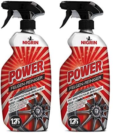 NIGRIN Power Felgenreiniger, mit säurefreier Gelformel und Bremsstaub-Breaker, integrierter Wirk-Indikator, selbstaktiv, 750 ml (Packung mit 2) von NIGRIN