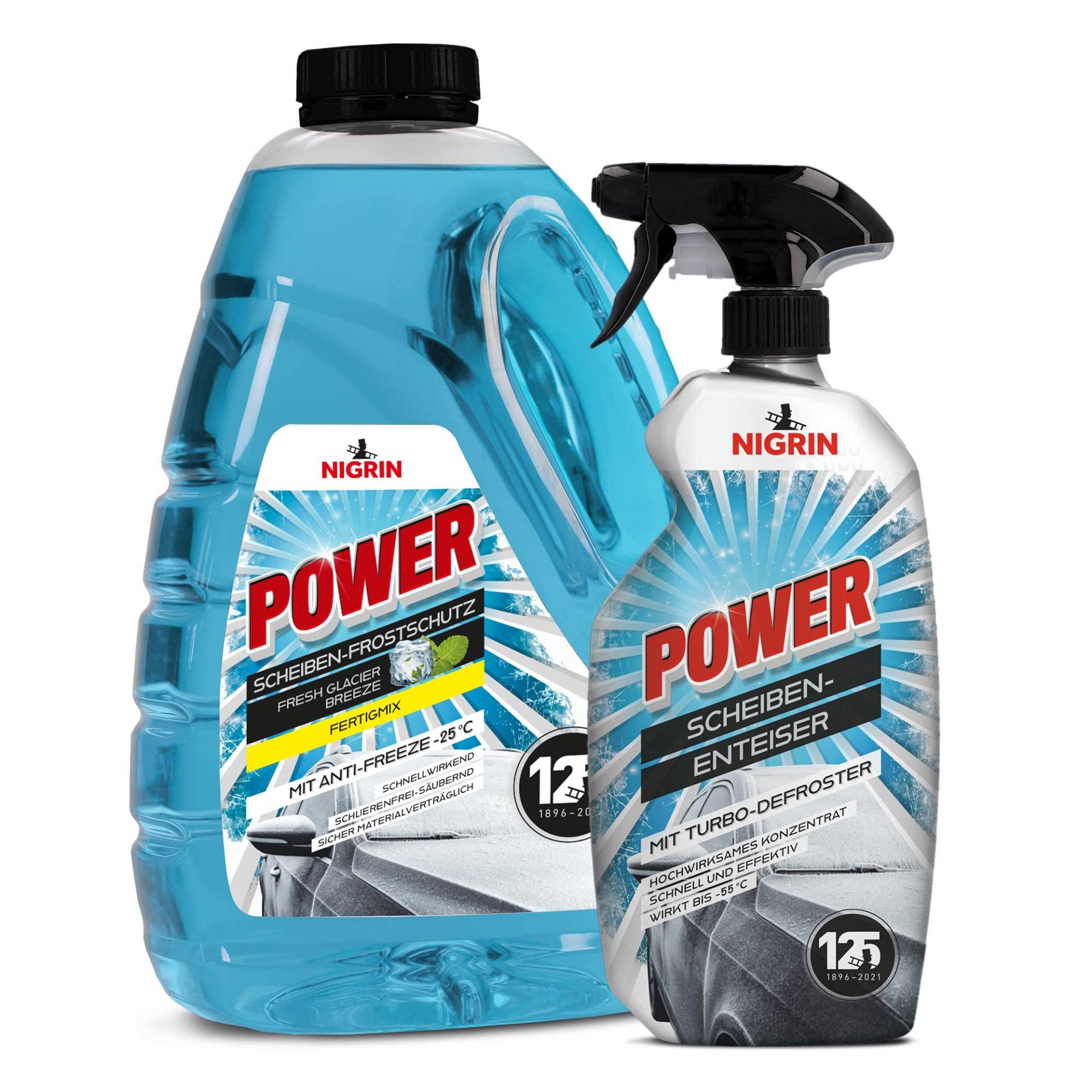 NIGRIN Power Scheibenfrostschutz Set, Scheibenfrostschutz 3 Liter bis -25 + Power Icebreaker 0,75 Liter bis -55°, blau NIGRIN Power Scheibenfrostschutz Set, Scheibenfrostschutz 3 Liter bis -25 + Power Icebreaker 0,75 Liter bis -55°, blau von NIGRIN