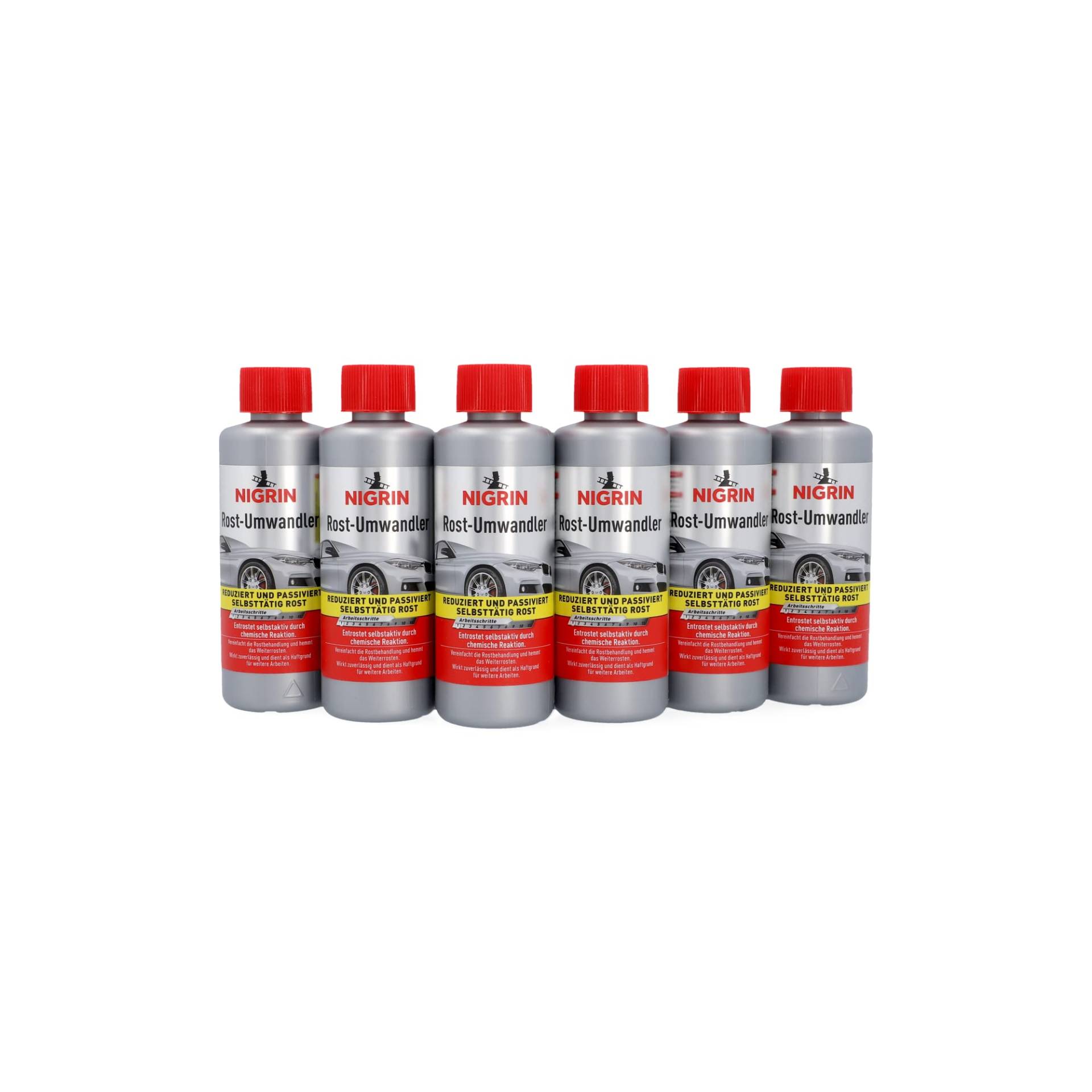 NIGRIN Rostumwandler, 6 x 200 ml, rostlösend, Rostentferner, hemmt das Weiterrosten, entrostet selbstaktiv von NIGRIN