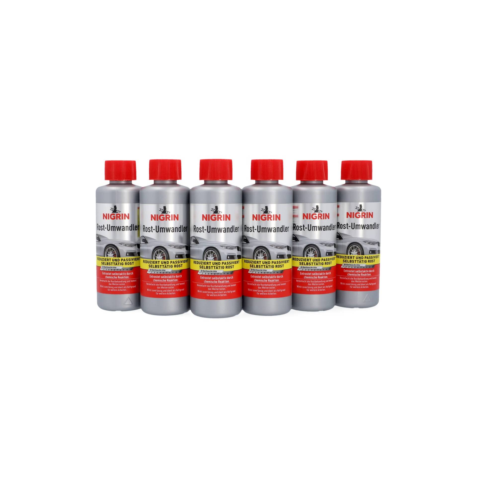 NIGRIN Rostumwandler, 6 x 200 ml, rostlösend, Rostentferner, hemmt das Weiterrosten, entrostet selbstaktiv, Mehfarbig NIGRIN Rostumwandler, 6 x 200 ml, rostlösend, Rostentferner, hemmt das Weiterrosten, entrostet selbstaktiv, Mehfarbig von NIGRIN