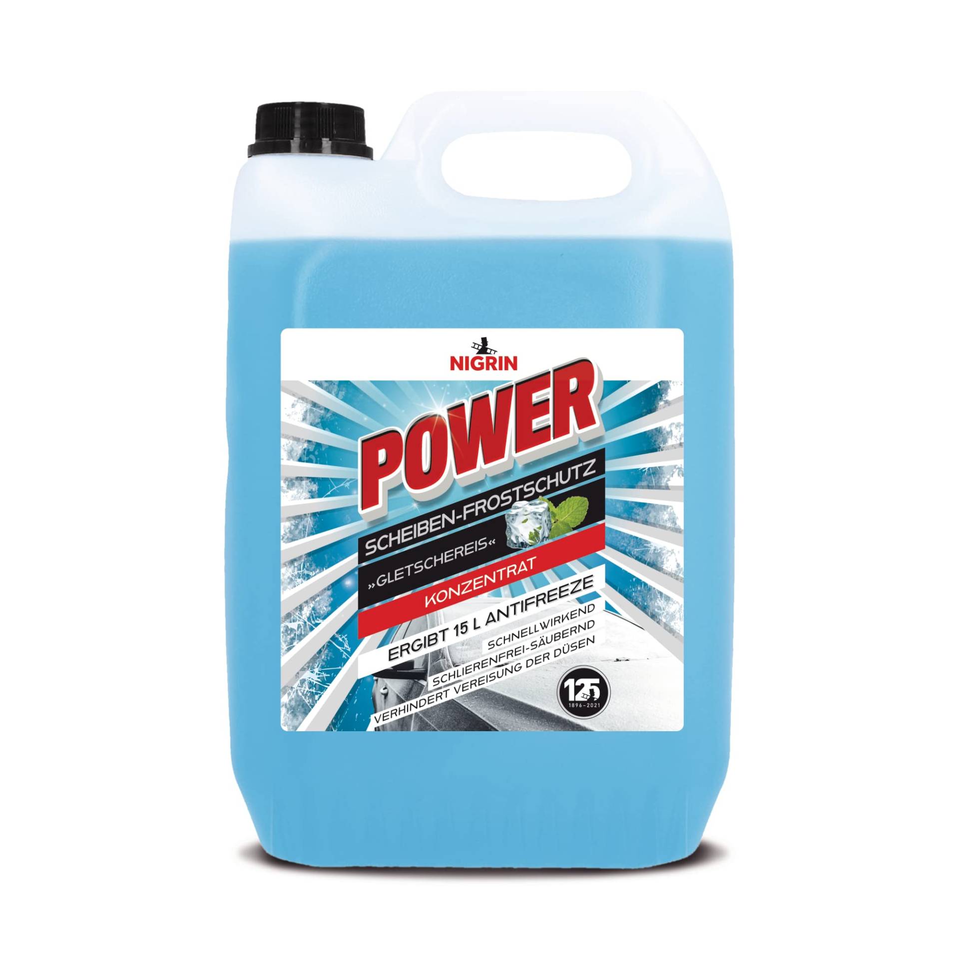 NIGRIN Scheiben-Frostschutz Power Konzentrat -52°, schnellwirkend, schlierenfrei und verhindert erneutes Einfrieren, blau, 5 Liter, 1 stück (1er Pack) NIGRIN Scheiben-Frostschutz Power Konzentrat -52°, schnellwirkend, schlierenfrei und verhindert erneutes Einfrieren, blau, 5 Liter, 1 stück (1er Pack) von NIGRIN
