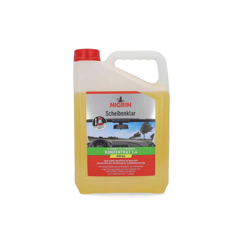 NIGRIN Scheibenklar Konzentrat 1:4, Liter, Citrus, 3 Liter, gelb von NIGRIN