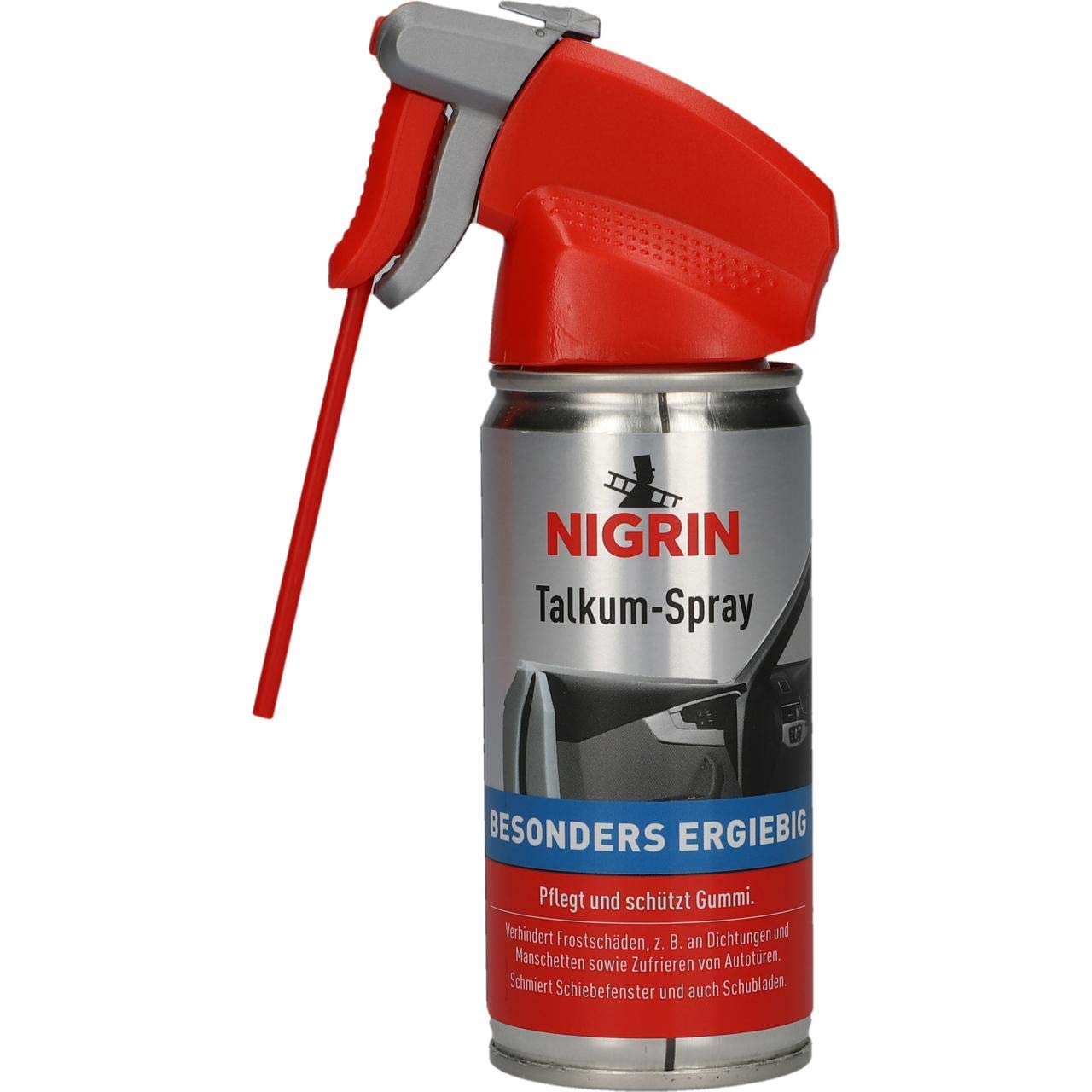 NIGRIN Talkum Spray 100 ml Sprühdose mit Funktionssprühkopf, Pflege für Gummiteile am Auto, pflegt und schützt nachhaltig NIGRIN Talkum Spray 100 ml Sprühdose mit Funktionssprühkopf, Pflege für Gummiteile am Auto, pflegt und schützt nachhaltig von NIGRIN