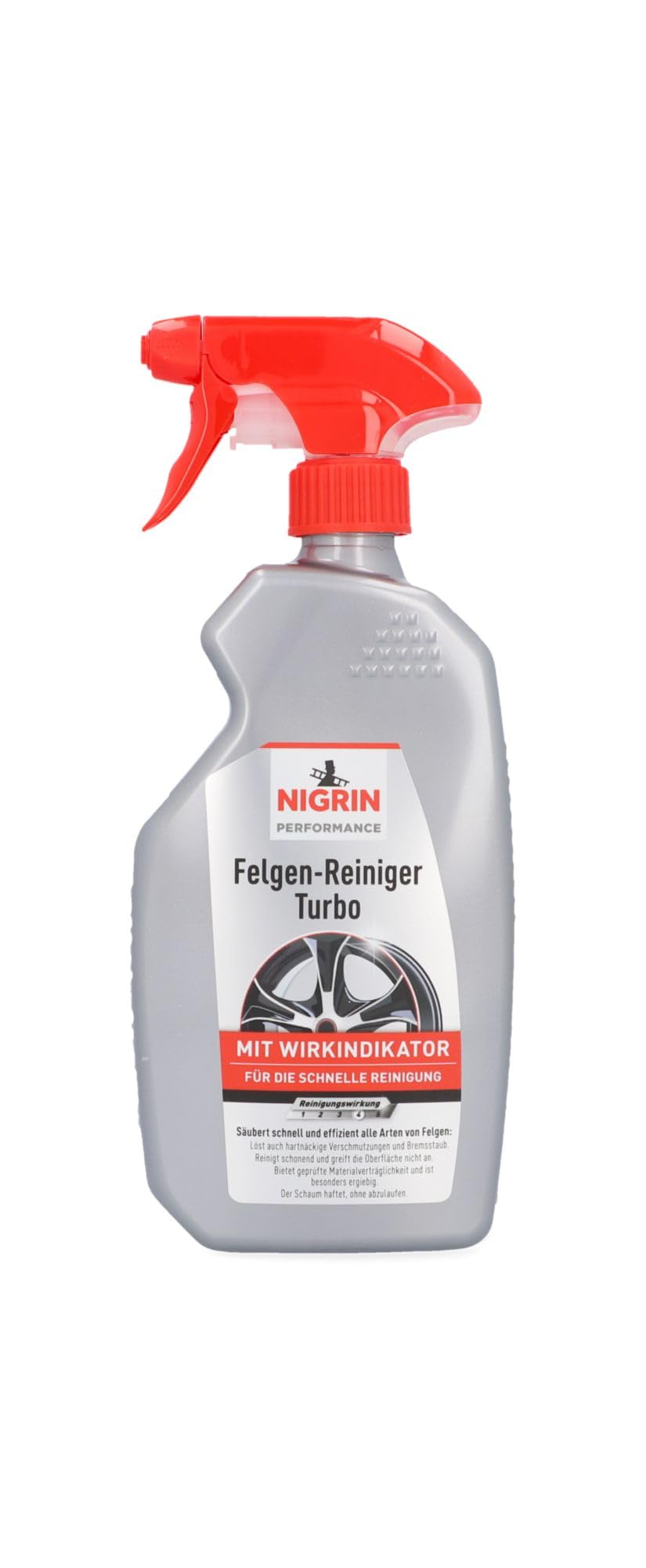 NIGRIN Turbo Felgenreiniger, für alle Felgenarten, mit Wirk-Indikator, schnelle Reinigung, 500 ml von NIGRIN
