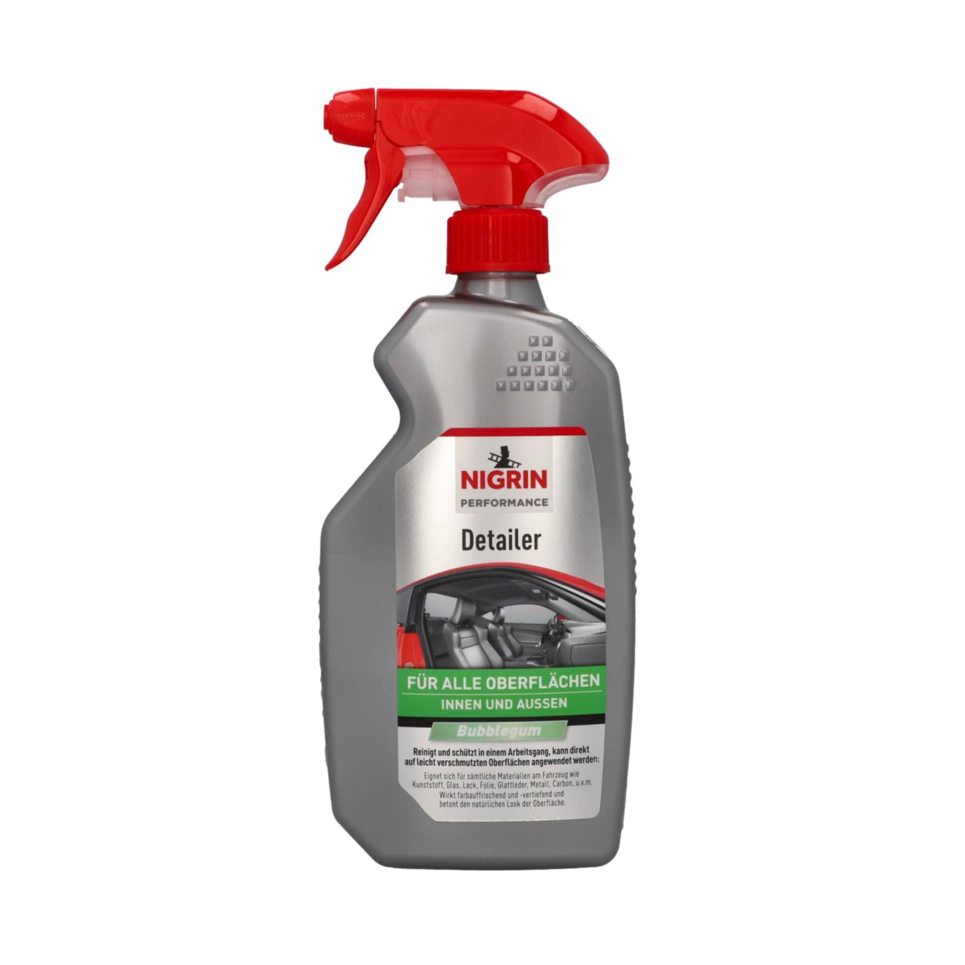 NIGRIN Multi-Detailer Auto Reiniger, Alleskönner 500 ml für Innen und Außen am Auto, mit BubbleGum Duft von NIGRIN