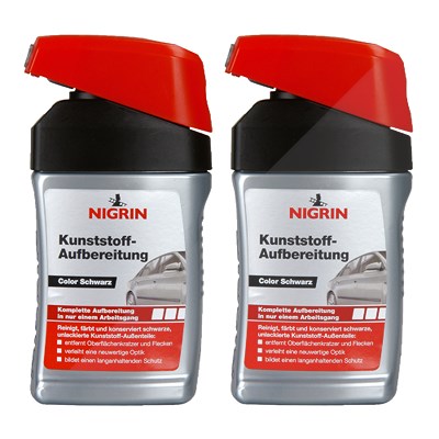 Nigrin 2x 300ml Kunststoff-Aufbereitung schwarz [Hersteller-Nr. 72939] von NIGRIN