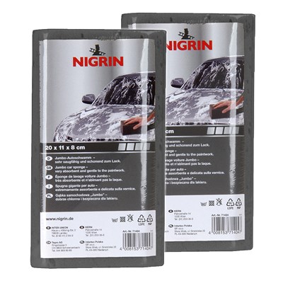 Nigrin 2x Auto-Schwamm Jumbo [Hersteller-Nr. 71404] von NIGRIN