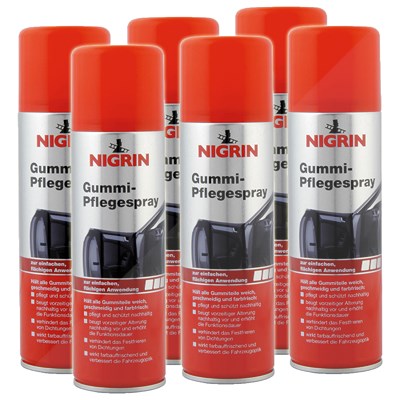 Nigrin 6x 300ml Gummi-Pflegespray [Hersteller-Nr. 74056] von NIGRIN